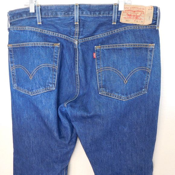 Levis 501 XX Jeans Size 40 x 30 Denim 5 Pocket Indigo Blue Casual Button Fly - Picture 9 of 10